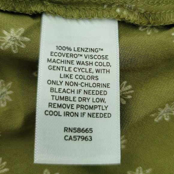 Nordstrom rack Abound Olive Green Vintaged Daisy Dress lightweight 1X - Picture 13 of 16